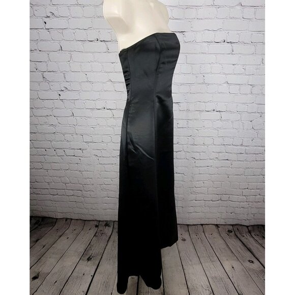 Jessica McClintock Black White Strapless Backless Embroidered Dress Gown USA 2 - Picture 15 of 15